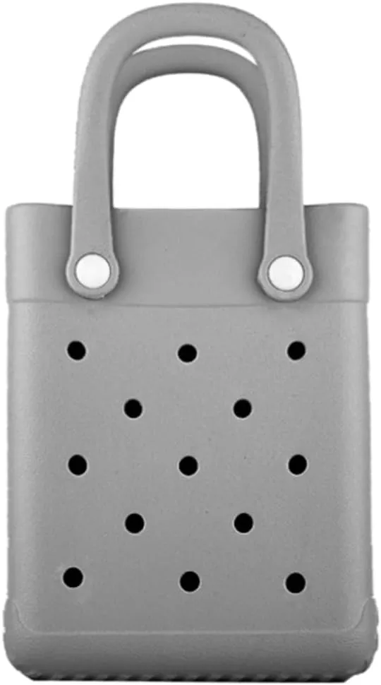 EVA Waterproof Mini Beach Tote, Bitty Rubber Travel Bags Sandproof X Small Size Handbag for Sports Gym Travel Market Outdoor
