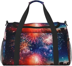 Explosion Firework 3D print Carry on Luggage for Women Men Shoulder Weekender Crossbody Bag for Yoga Travel Must Haves
