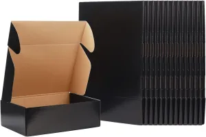 EXYGLO Shipping Cardboard Boxes for Small Business, Packing and Mailing, 12x9x4 - Pack of 20, Black