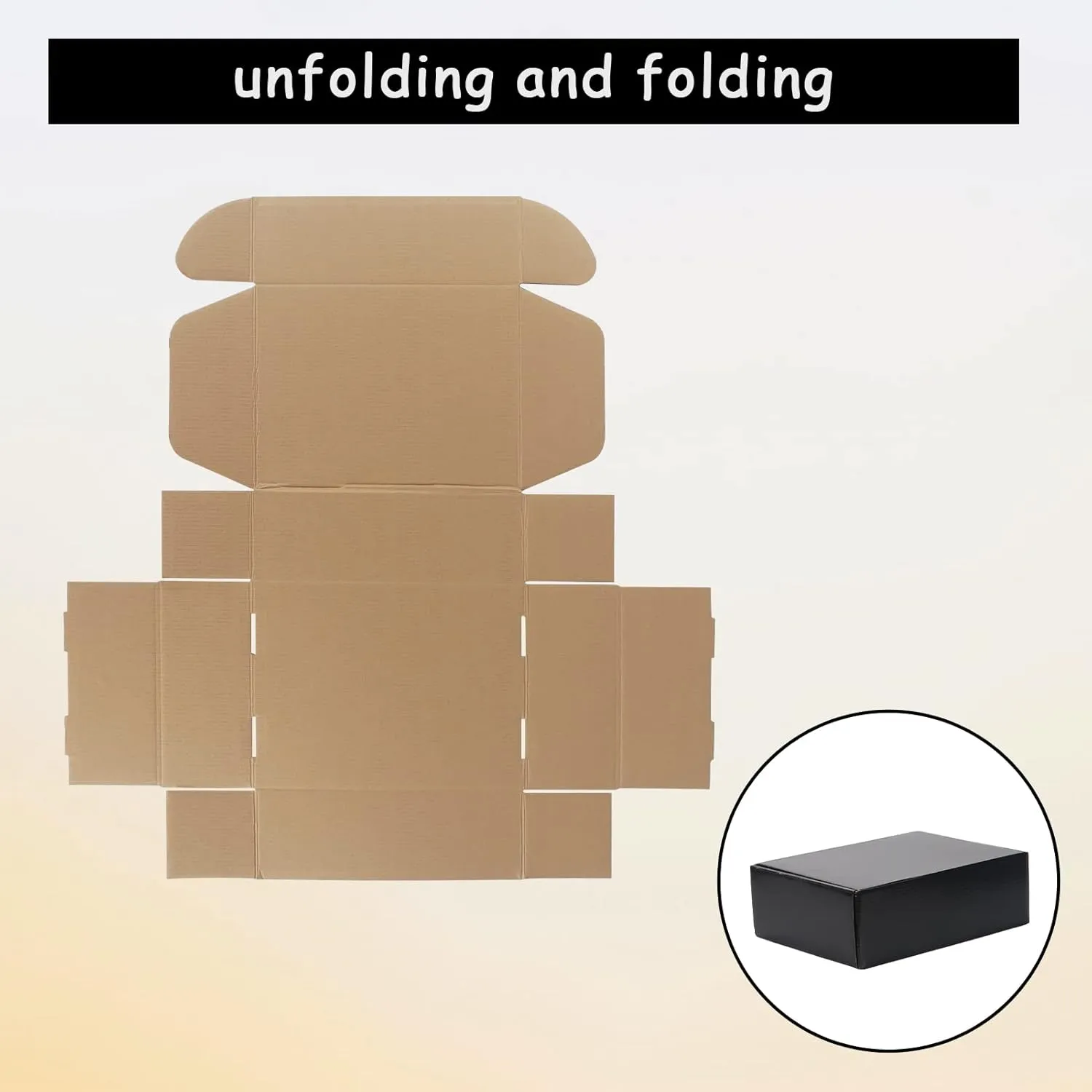 EXYGLO Shipping Cardboard Boxes for Small Business, Packing and Mailing, 12x9x4 - Pack of 20, Black