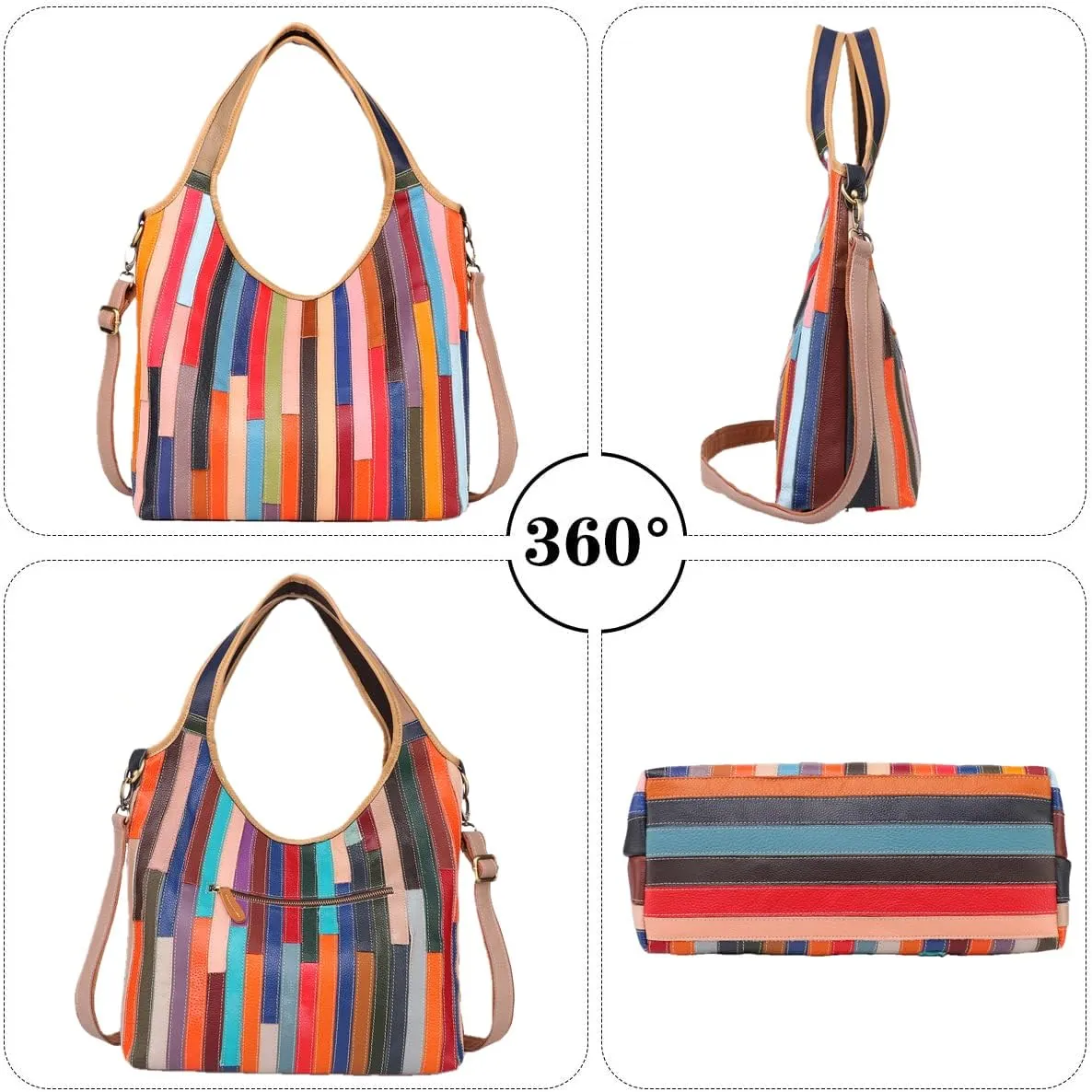 Eysee handbag women leather with large capacity, stylish shoulder bag, shopper Hobo bag women
