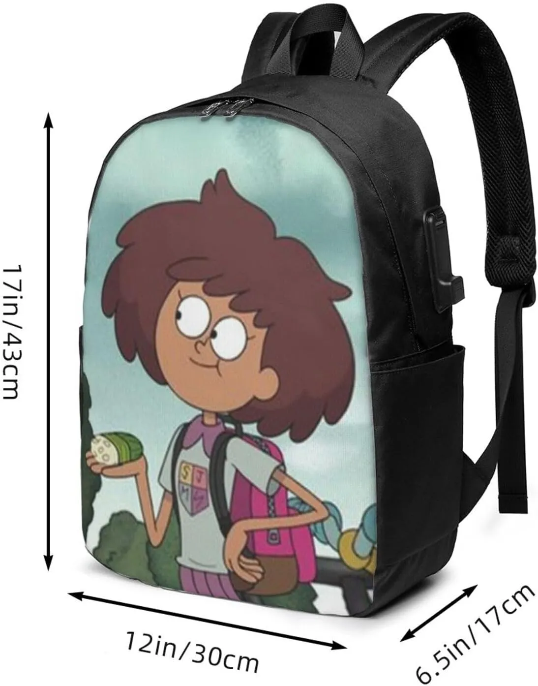 F-antasy Swamp Simple Large Capacity Backpack, The Whole Bag Is Stylish And Lightweight Black