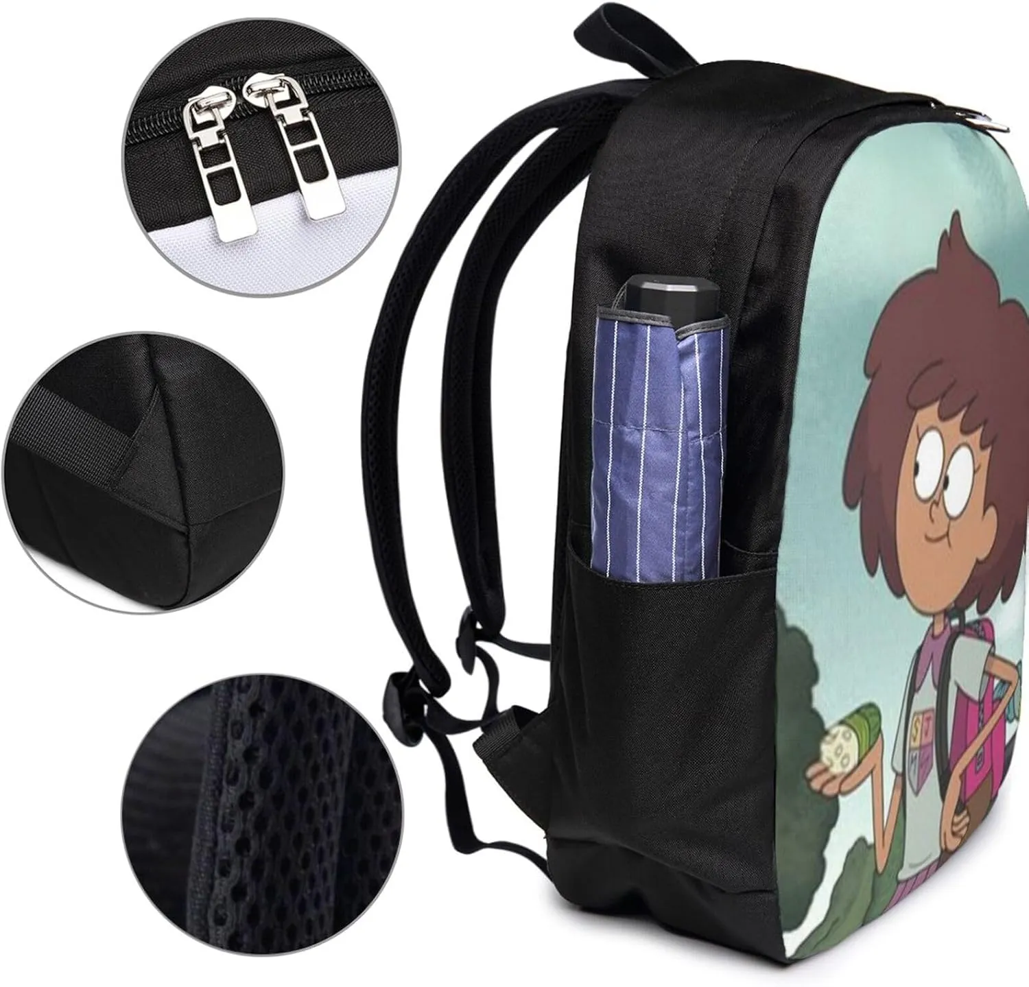 F-antasy Swamp Simple Large Capacity Backpack, The Whole Bag Is Stylish And Lightweight Black