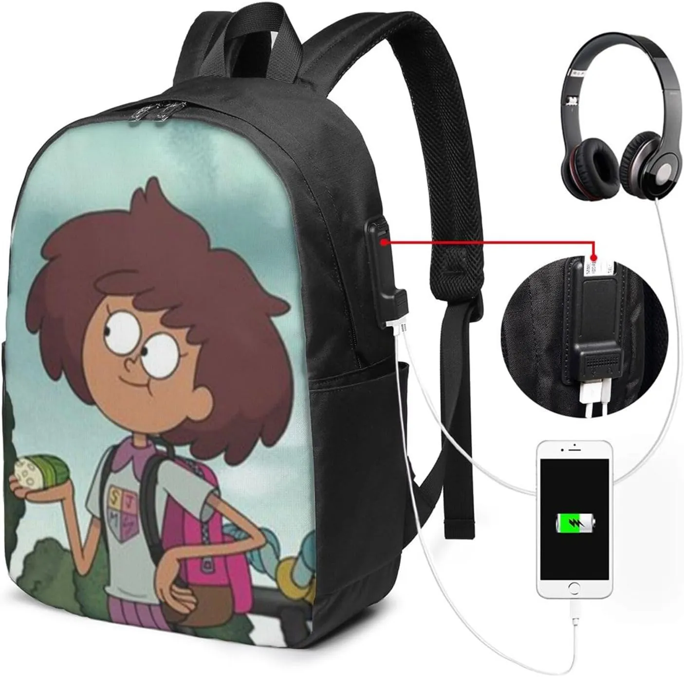 F-antasy Swamp Simple Large Capacity Backpack, The Whole Bag Is Stylish And Lightweight Black
