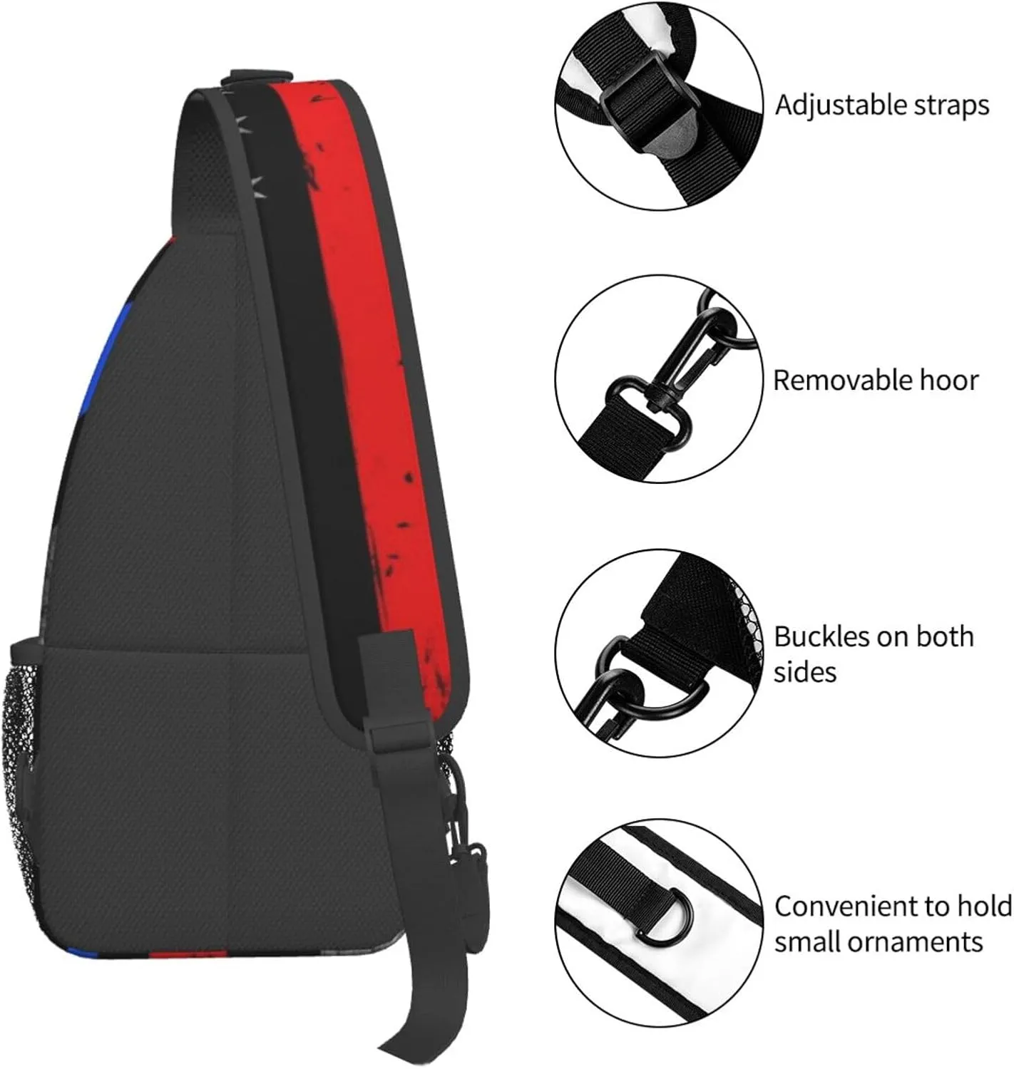 Faith Family Freedom Christian Vintage Usa Flag Sling Bag Chest Bags Casual Crossbody Bag Travel Shoulder Backpack