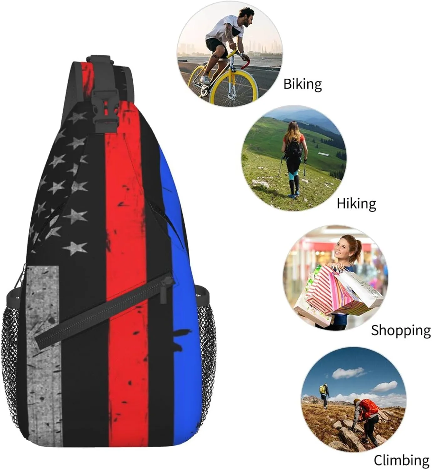 Faith Family Freedom Christian Vintage Usa Flag Sling Bag Chest Bags Casual Crossbody Bag Travel Shoulder Backpack