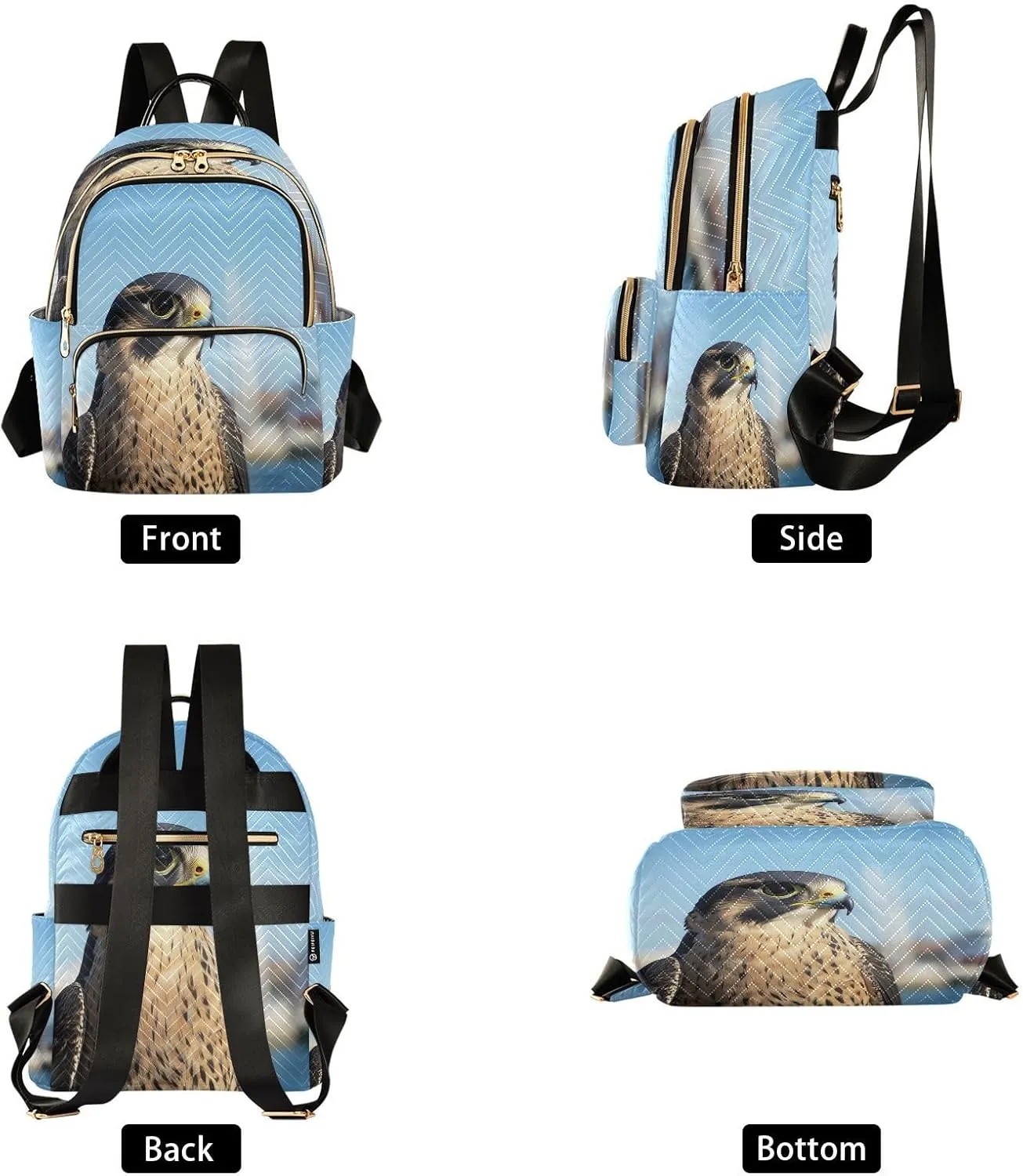 Falcon Black Women Backpack Purse Fashion Ladies Shoulder Bag Casual College Travel Backpacks Bag Medium