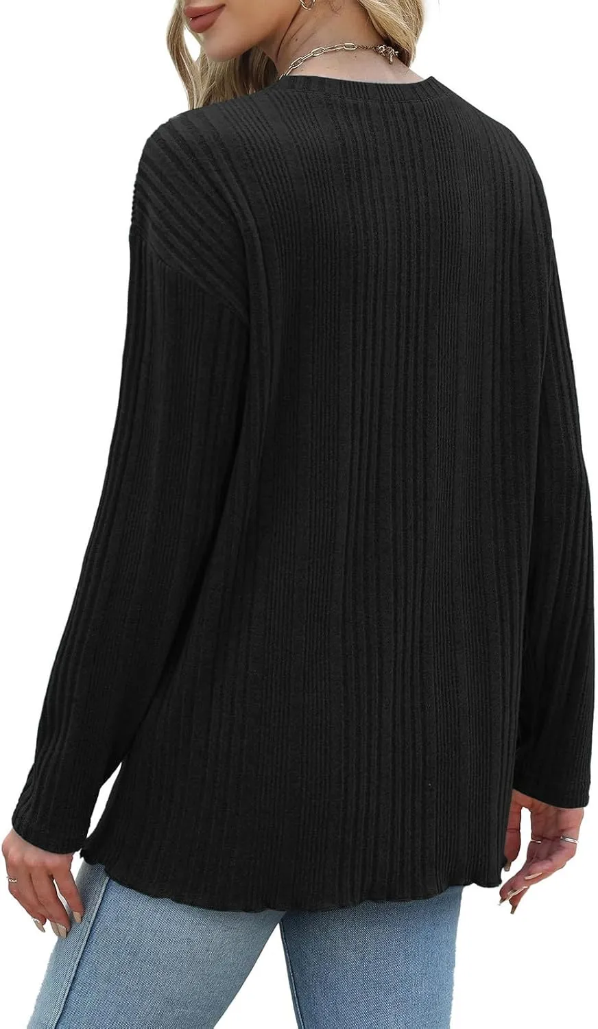 Fall Tshirts Shirts for Women 2024 Casual Knit Long Sleeve Pullover Tops Round Neck Lightweight Sweaters Blouse
