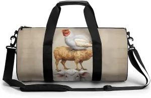 Farmyard Animals Novelty Large Duffel Bag Lightweight Gym Bag Travel Tote Bags