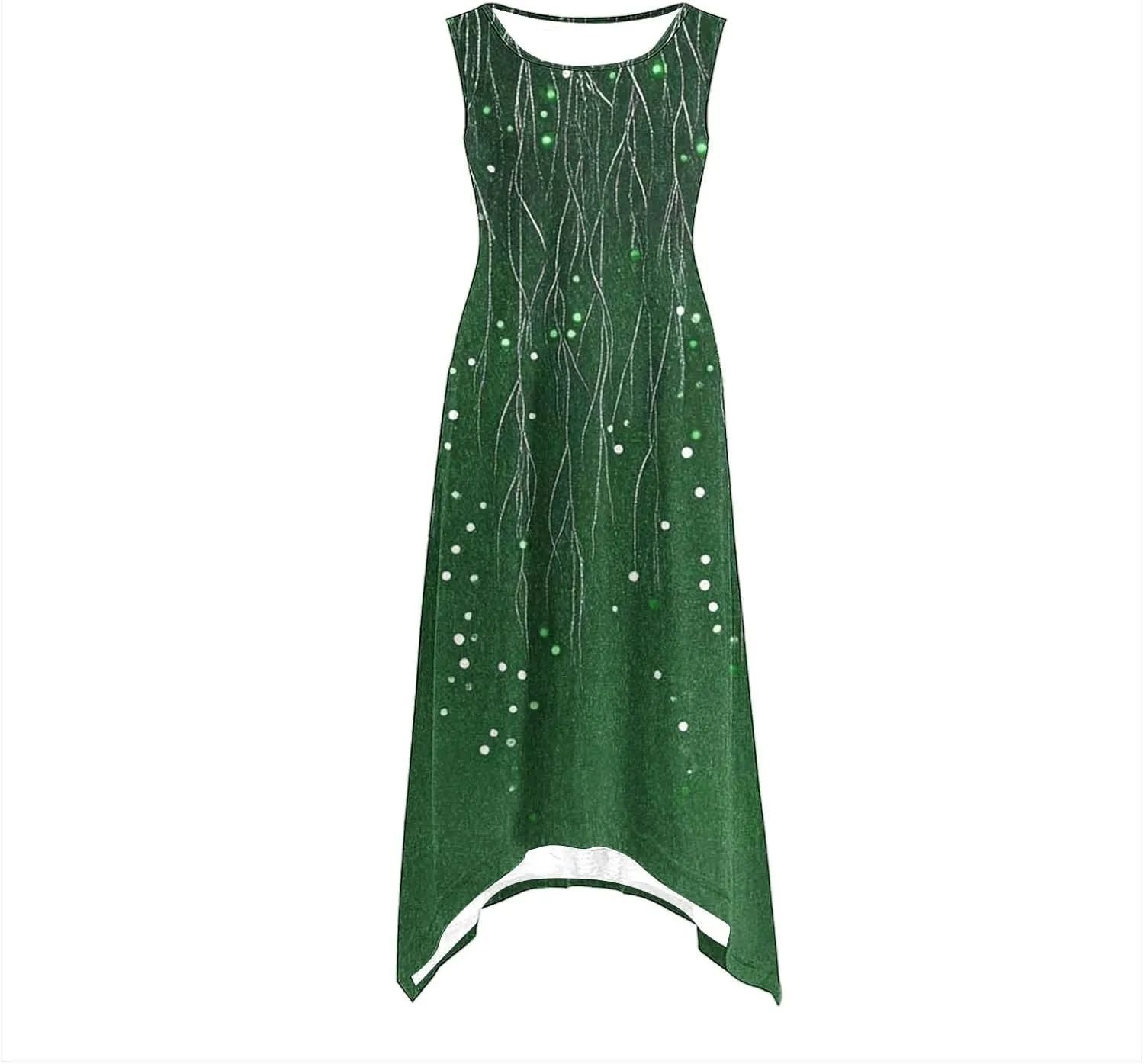 Fashion Floral Printed Dress for Women Trendy 2025 Spring Summer Beach Dresses Casual Round Neck Sleeveless Dress