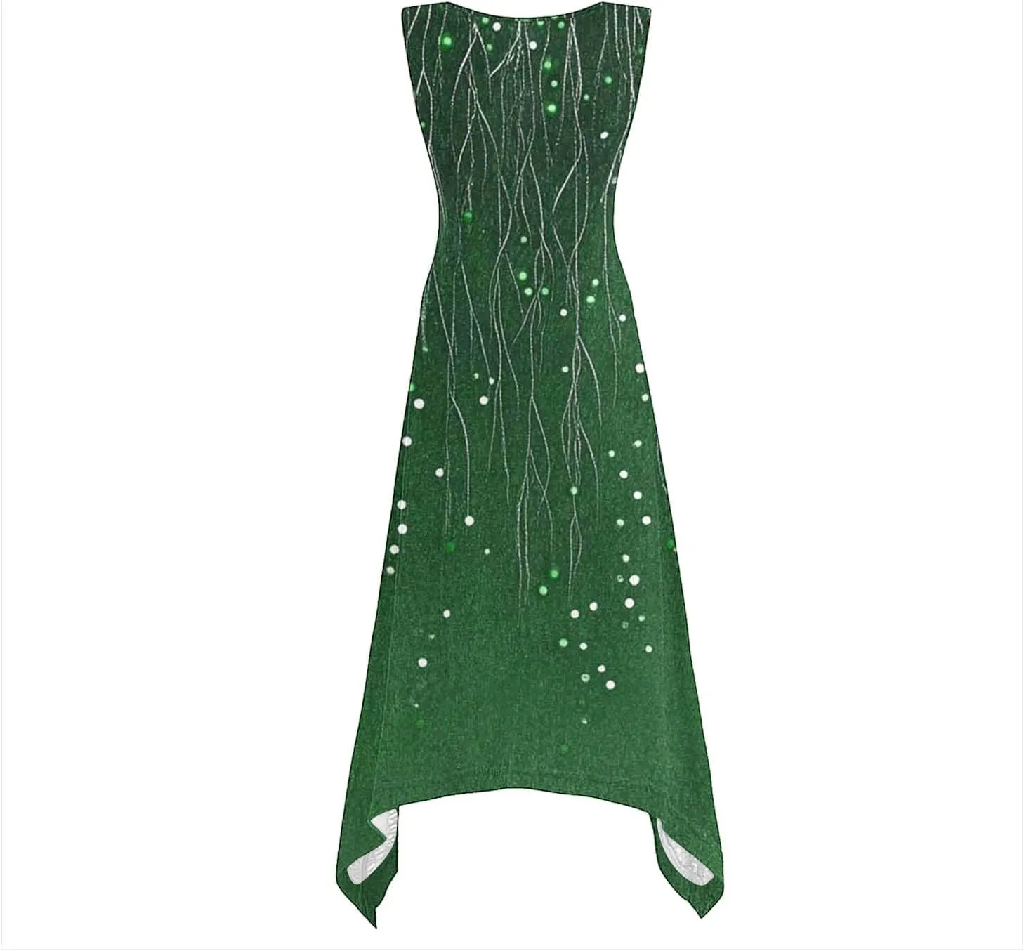 Fashion Floral Printed Dress for Women Trendy 2025 Spring Summer Beach Dresses Casual Round Neck Sleeveless Dress