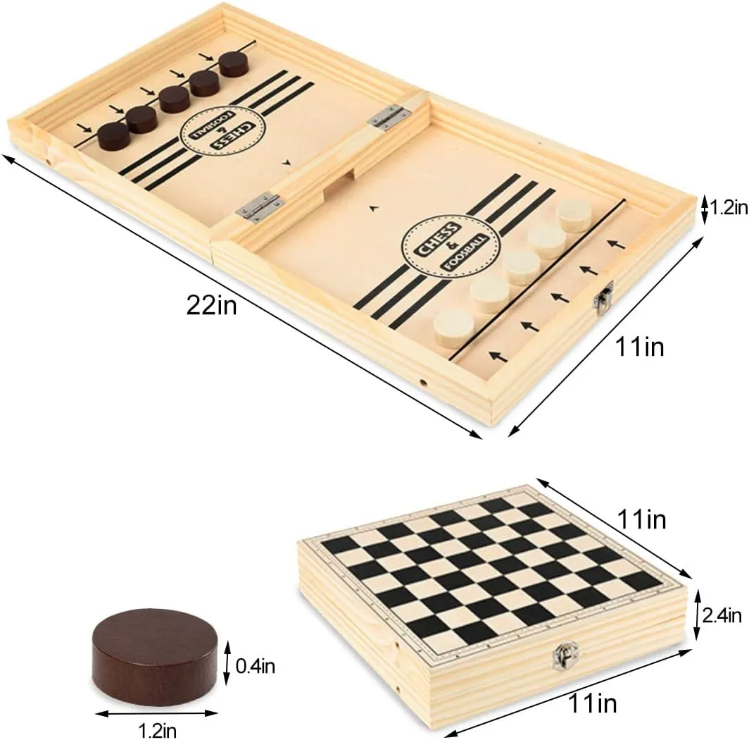 Fast Sling Puck Game Paced, Table Desktop Battle,Winner Board Games Toys for Adults Parent-Child Interactive Chess Toy Board Table Game(15.2 in x 9.4 in)