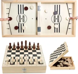 Fast Sling Puck Game Paced, Table Desktop Battle,Winner Board Games Toys for Adults Parent-Child Interactive Chess Toy Board Table Game(15.2 in x 9.4 in)