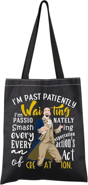 FEELMEM H Musical Gift I'm Past Patiently Waiting Musical Tote Bag Theater Gift