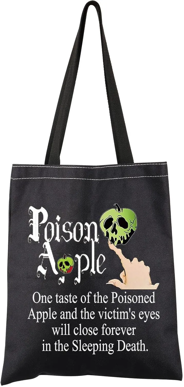 FEELMEM Poison Tote Bag Queens Evil Gift Witch Poison Villain Fans Shopping Bag Halloween Witch Gift