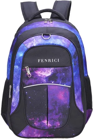 Fenrici Large Kids Backpack for Boys, Girls, 18 Inch Book Bags, 10 Compartments, 360° Laptop Protection