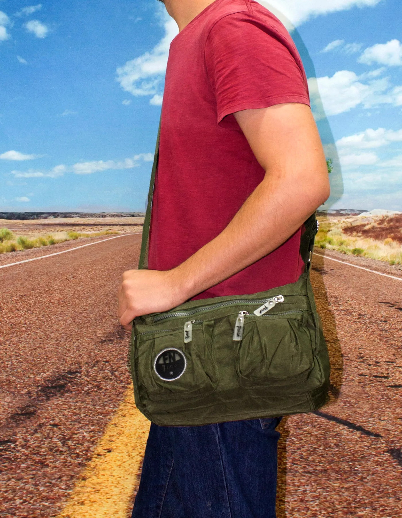Fino SK-7740 Waterproof Ultra-Light crinkle Nylon Shoulder Bag
