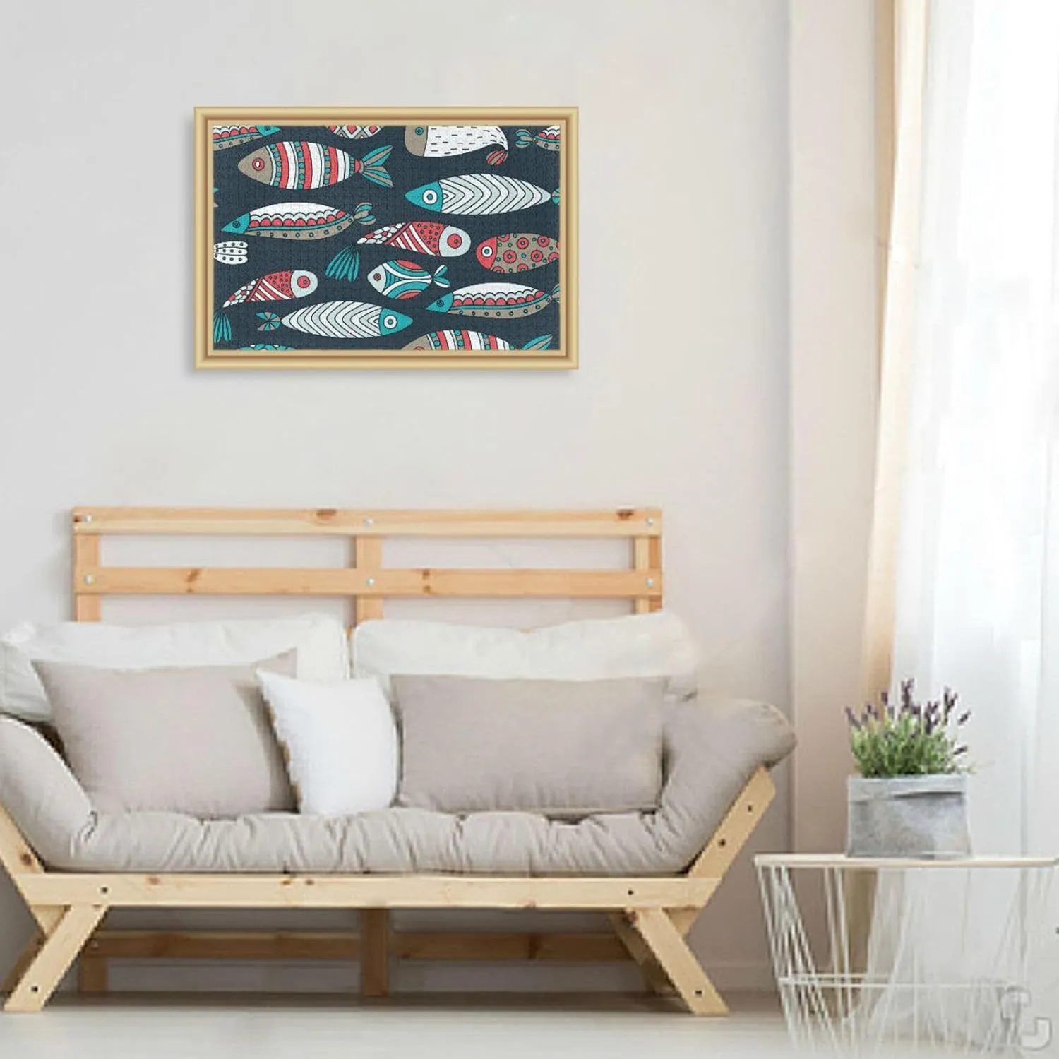 Fish Jigsaw Puzzle 1000 Pieces, Educational Funny Family Games Wooden Jigsaw Puzzle for Adults Teens Kids