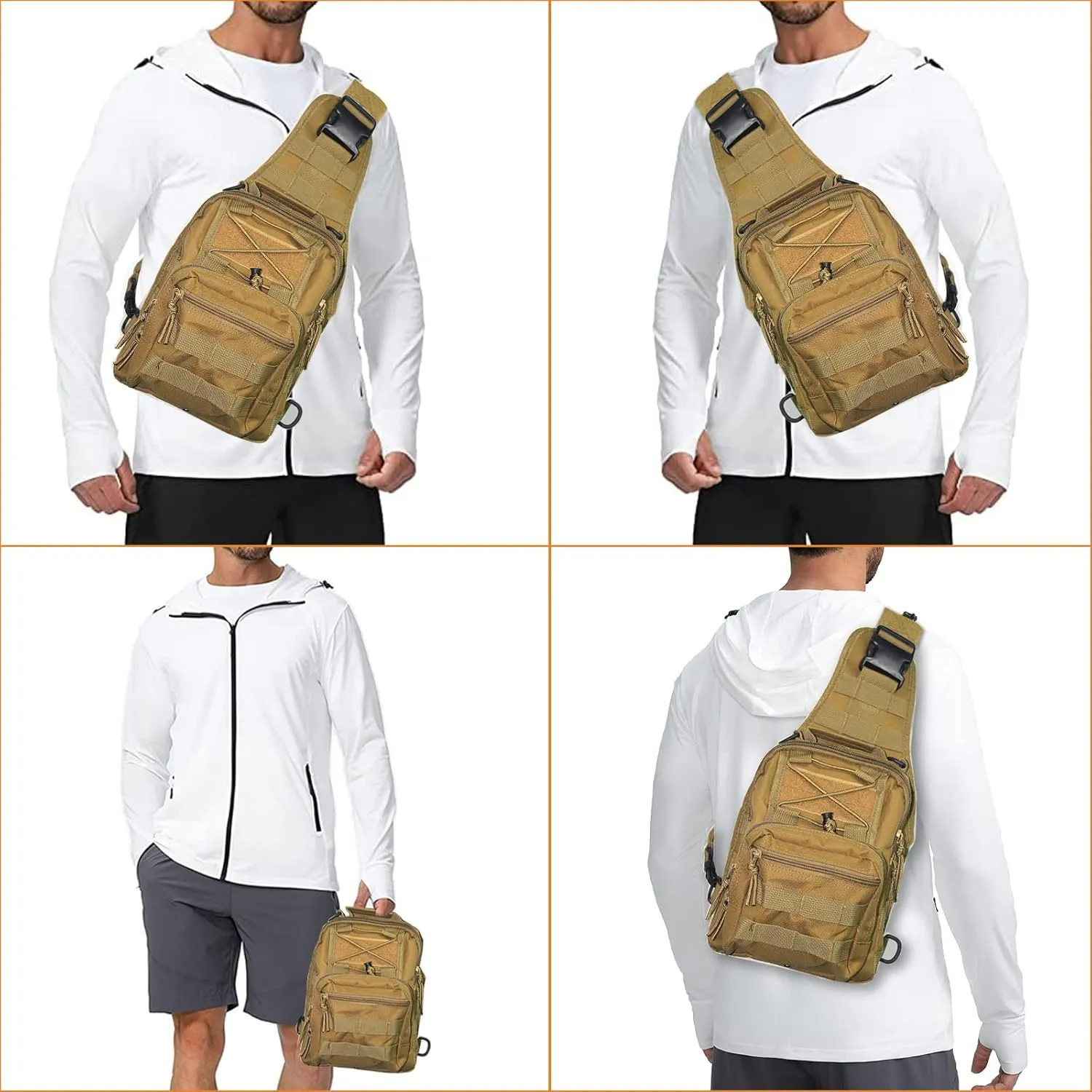 Fishing Backpack - Sling Bag with Rod Holder - Fly Fishing Tackle Bag - Gifts for Men and Women