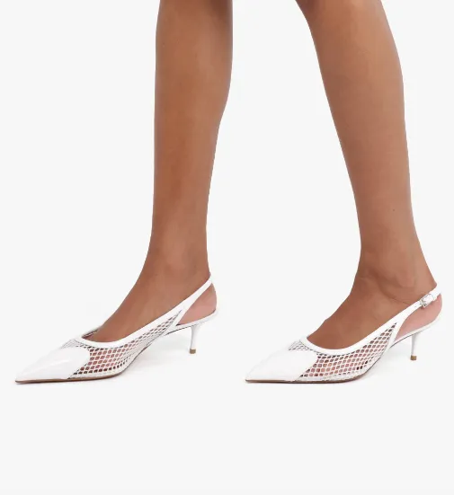 FISHNET SLINGBACKS 55MM | BLANC OPTIQUE