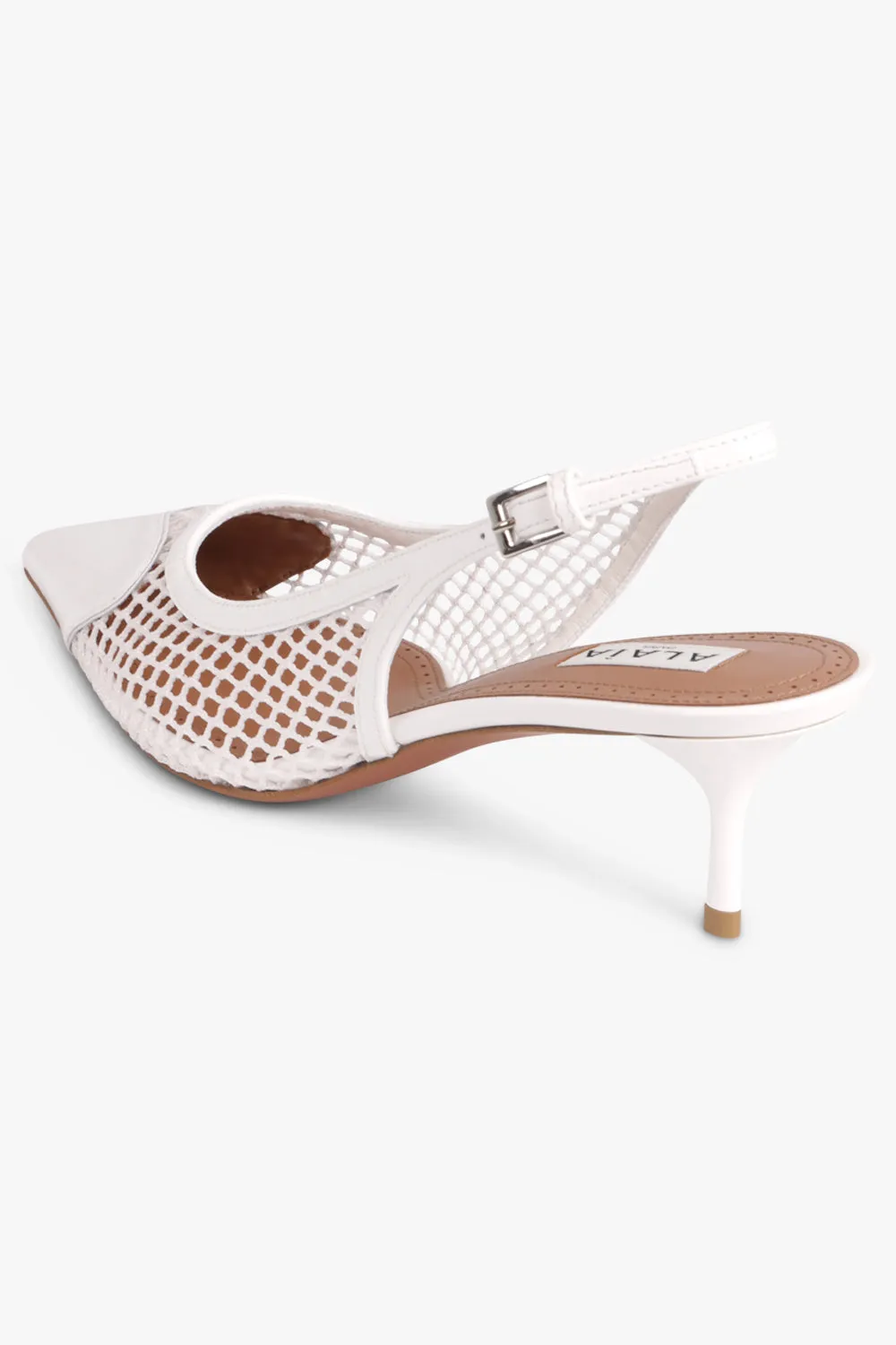 FISHNET SLINGBACKS 55MM | BLANC OPTIQUE