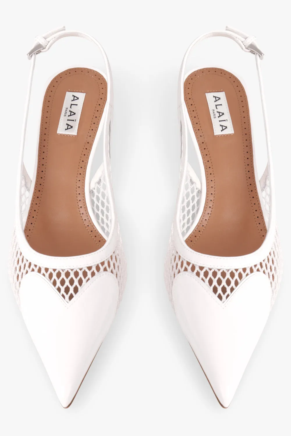 FISHNET SLINGBACKS 55MM | BLANC OPTIQUE