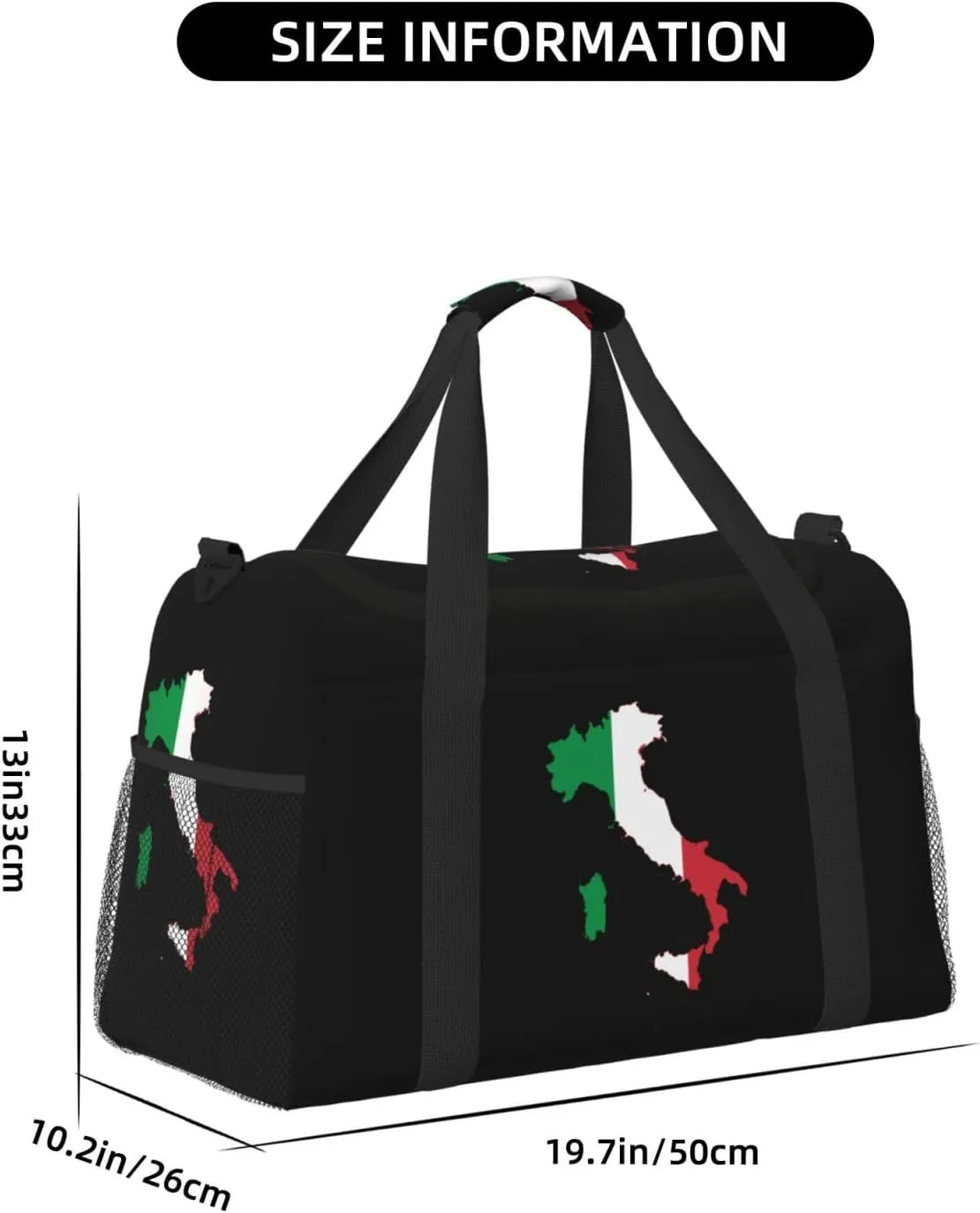 Flag Map Of Italy Travel Duffel Bag Large Foldable Waterproof Overnight Bag For Beach Swim Bags Pool Sports Gym