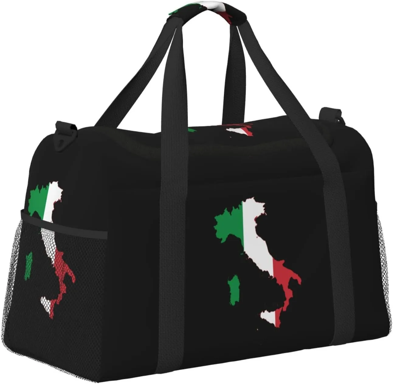 Flag Map Of Italy Travel Duffel Bag Large Foldable Waterproof Overnight Bag For Beach Swim Bags Pool Sports Gym