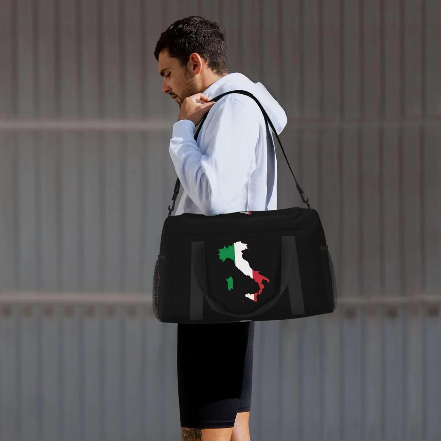 Flag Map Of Italy Travel Duffel Bag Large Foldable Waterproof Overnight Bag For Beach Swim Bags Pool Sports Gym