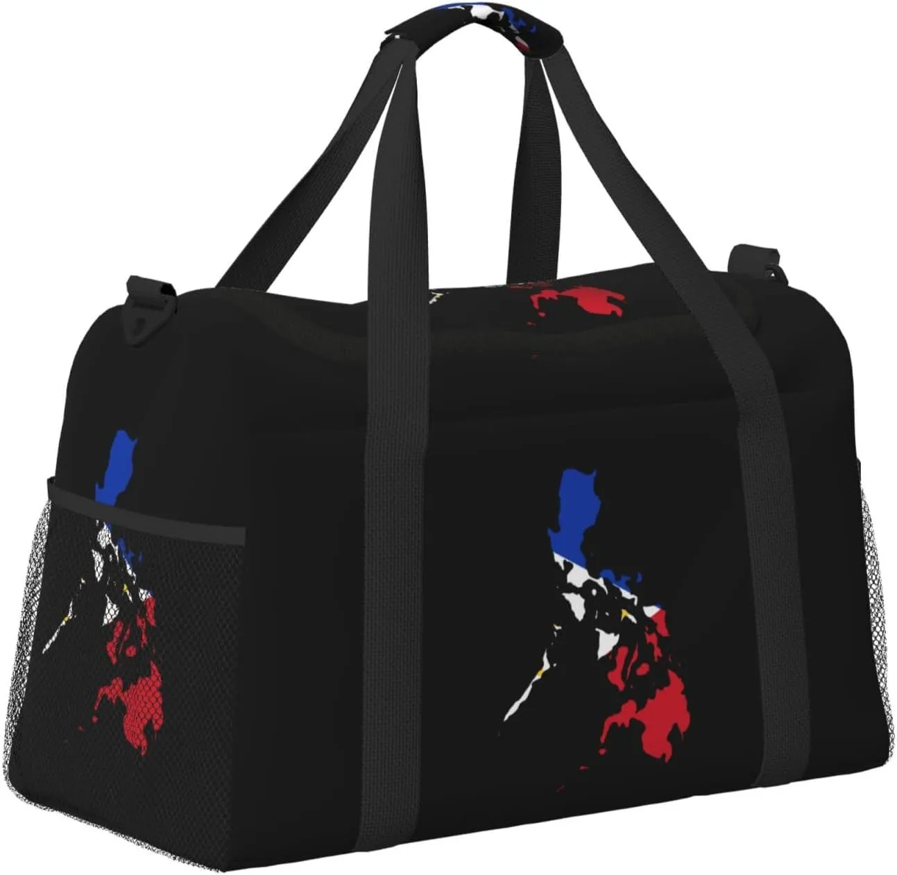 Flag Map Of Philippines Travel Duffel Bag Large Foldable Waterproof Overnight Bag For Beach Swim Bags Pool Sports Gym