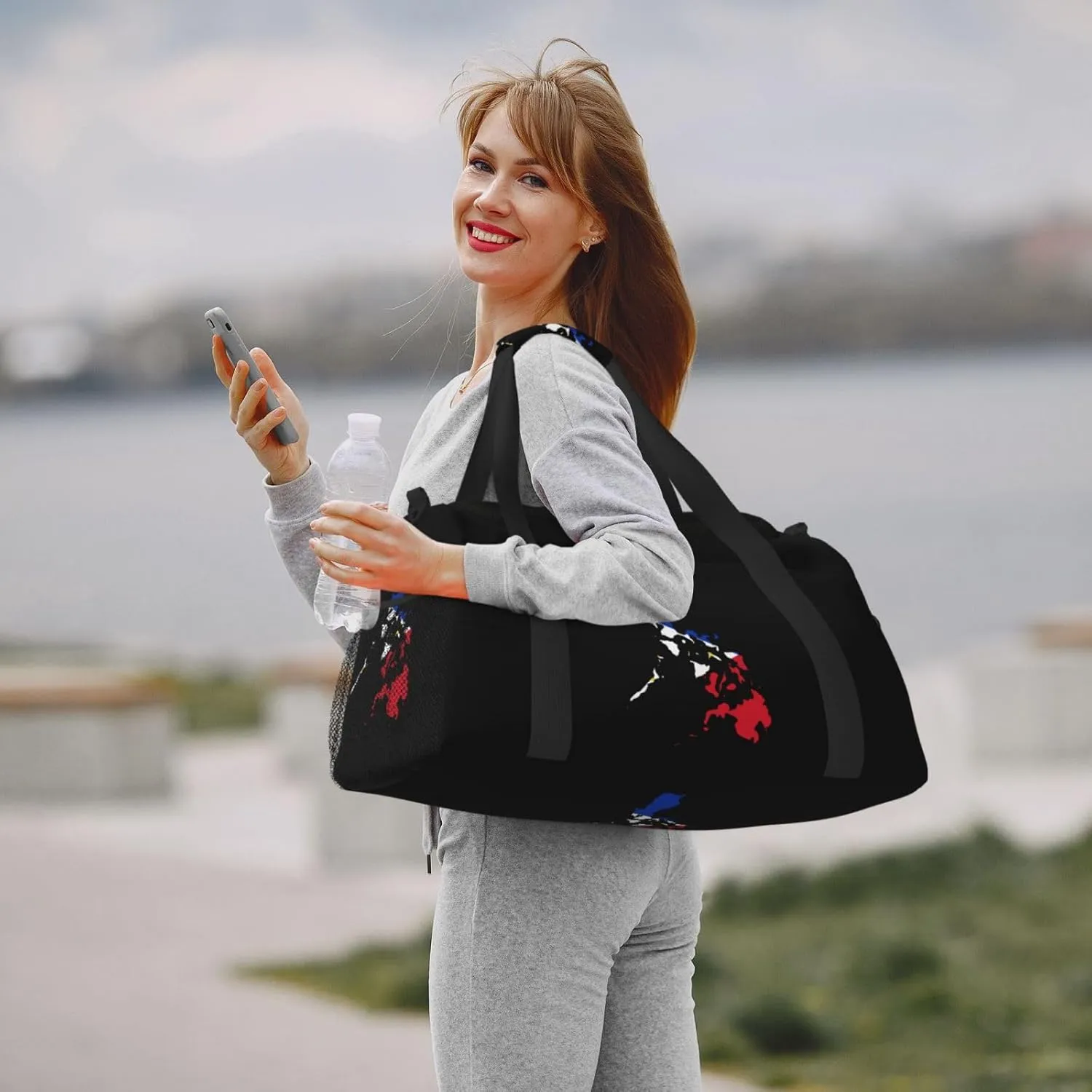 Flag Map Of Philippines Travel Duffel Bag Large Foldable Waterproof Overnight Bag For Beach Swim Bags Pool Sports Gym