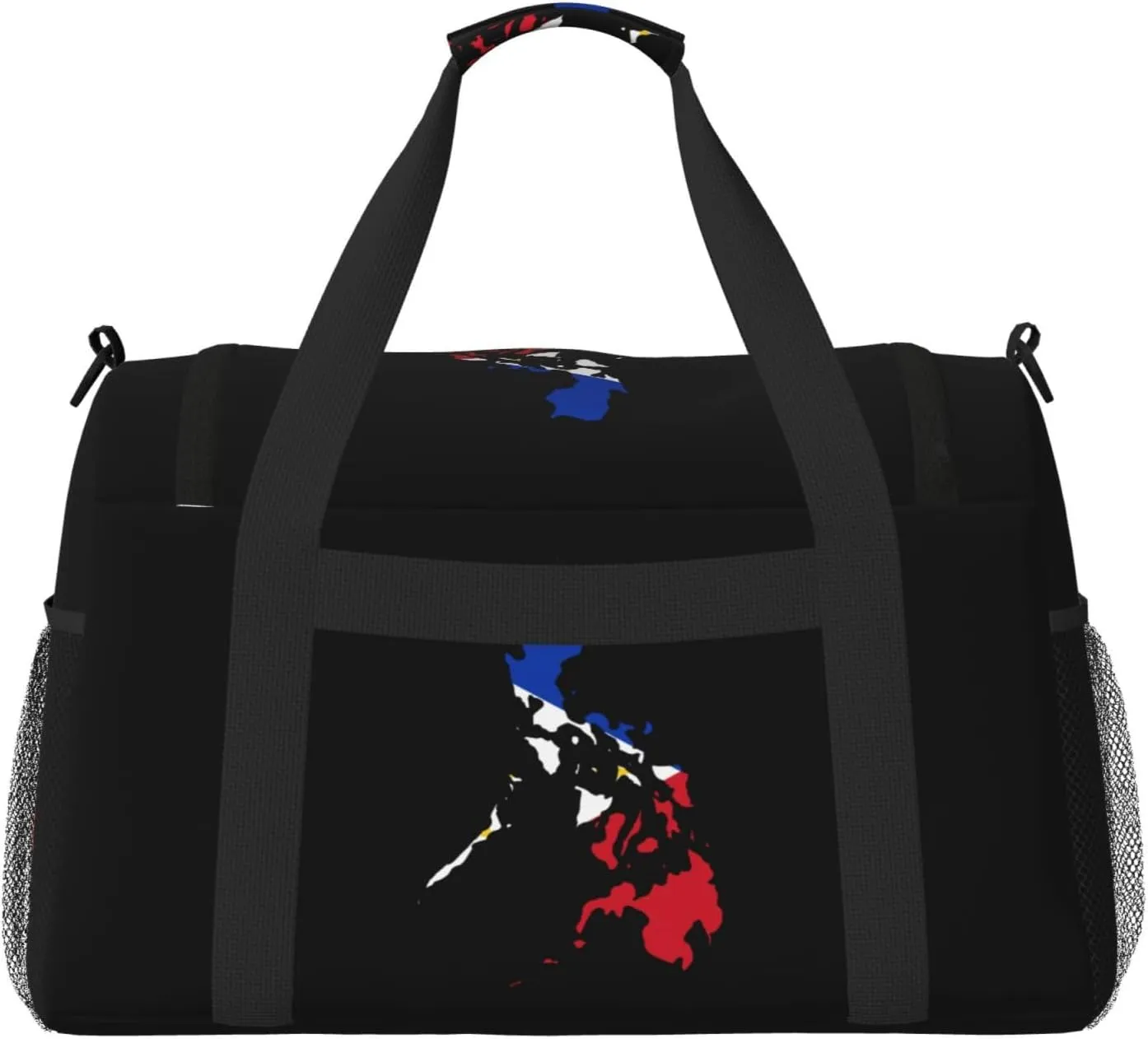 Flag Map Of Philippines Travel Duffel Bag Large Foldable Waterproof Overnight Bag For Beach Swim Bags Pool Sports Gym