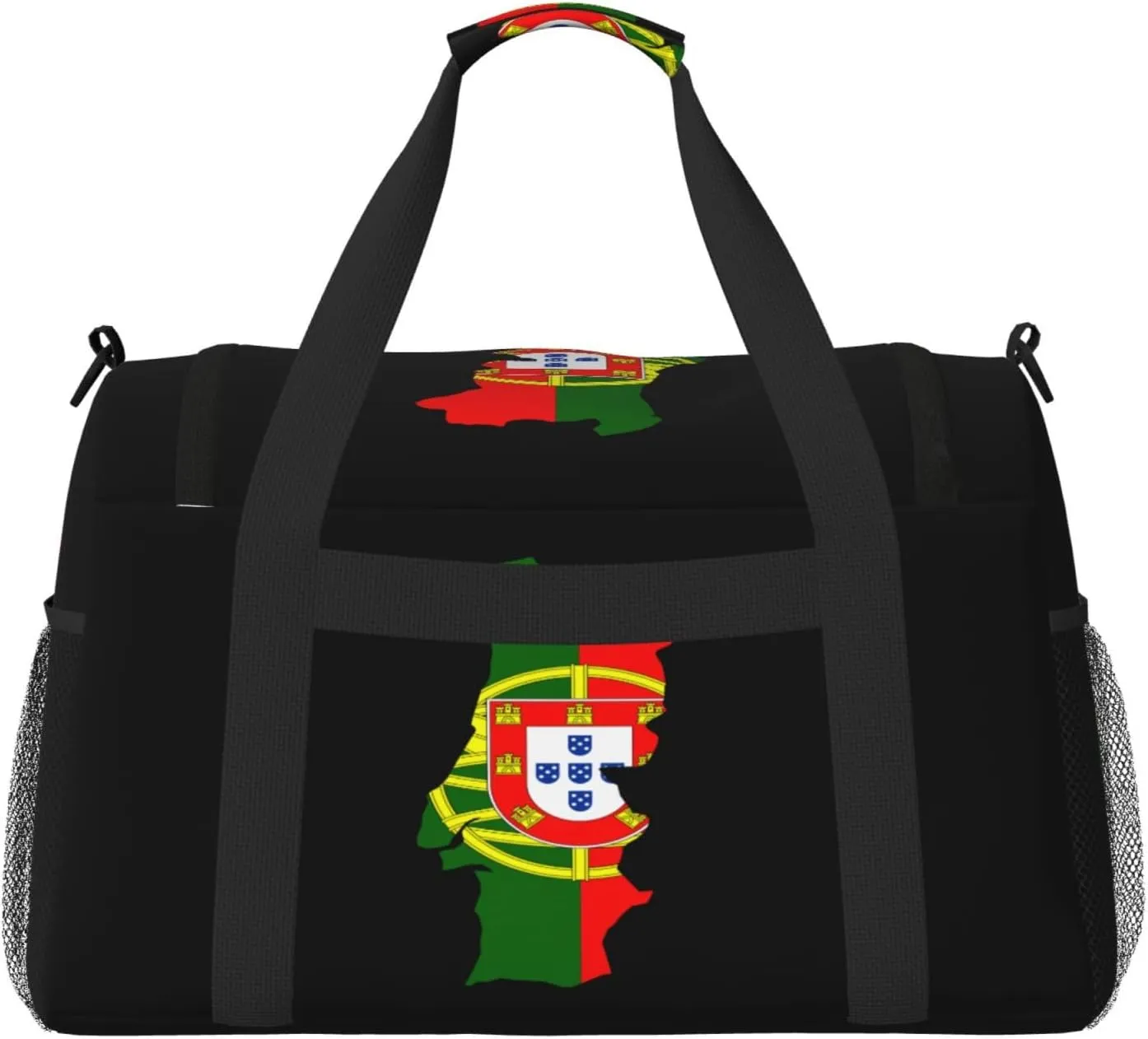 Flag Map Of Portugal Travel Duffel Bag Large Foldable Waterproof Overnight Bag For Beach Swim Bags Pool Sports Gym
