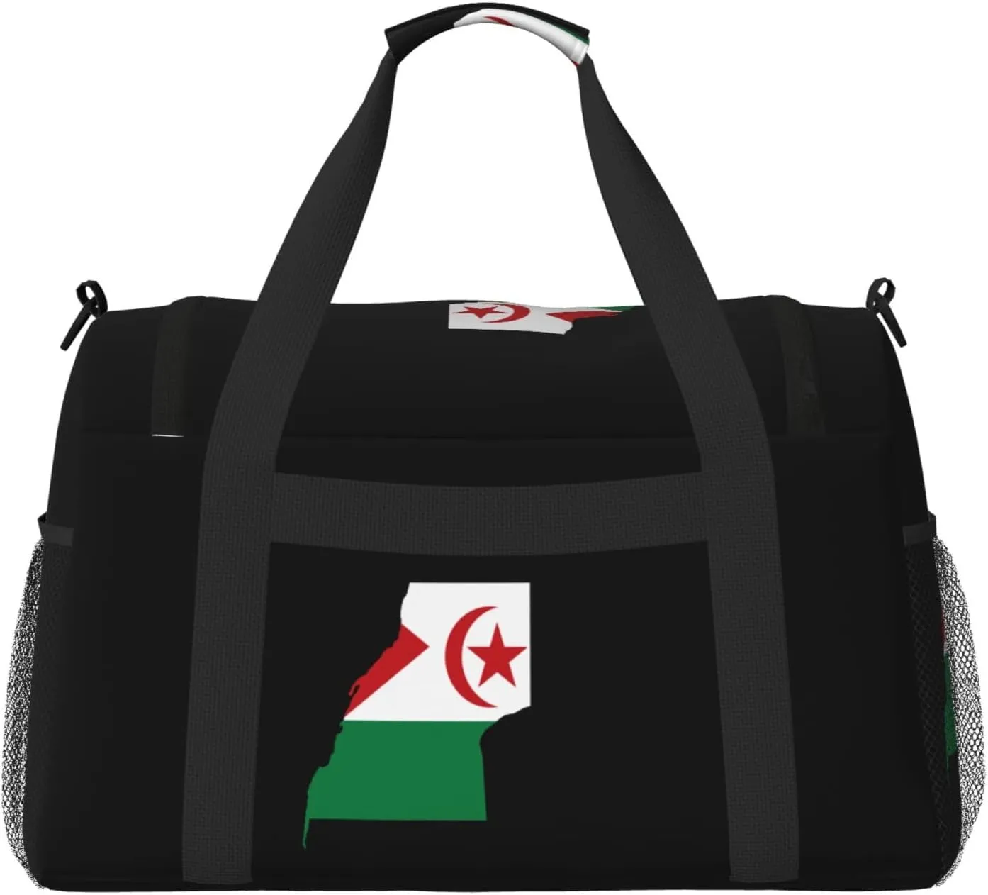 Flag Map Of Saharan Travel Duffel Bag Large Foldable Waterproof Overnight Bag For Beach Swim Bags Pool Sports Gym
