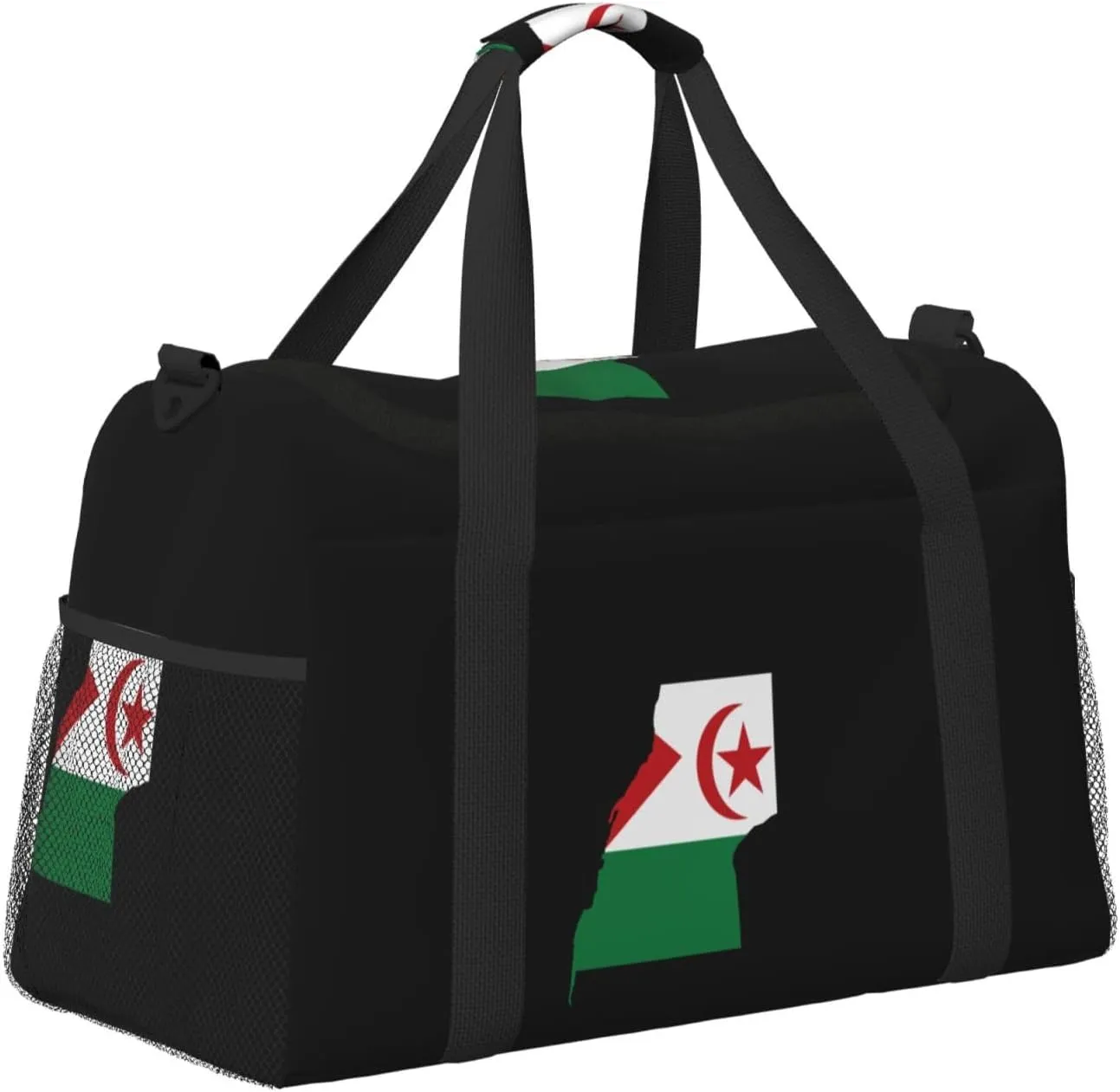 Flag Map Of Saharan Travel Duffel Bag Large Foldable Waterproof Overnight Bag For Beach Swim Bags Pool Sports Gym