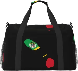 Flag Map Of Saint Kitts Nevis Travel Duffel Bag Large Foldable Waterproof Overnight Bag For Beach Swim Bags Pool Sports Gym