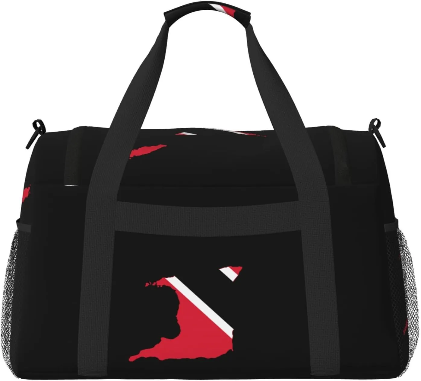 Flag Map Of Trinidad Tobago Travel Duffel Bag Large Foldable Waterproof Overnight Bag For Beach Swim Bags Pool Sports Gym