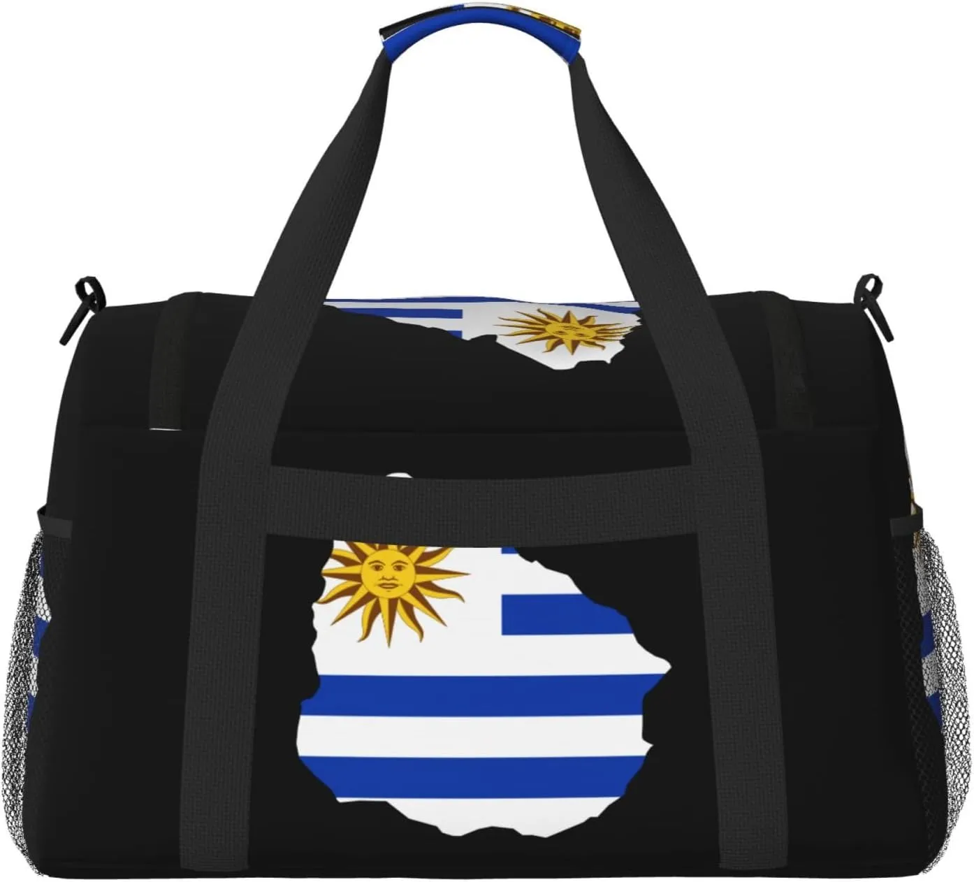 Flag Map Of Uruguay Travel Duffel Bag Large Foldable Waterproof Overnight Bag For Beach Swim Bags Pool Sports Gym
