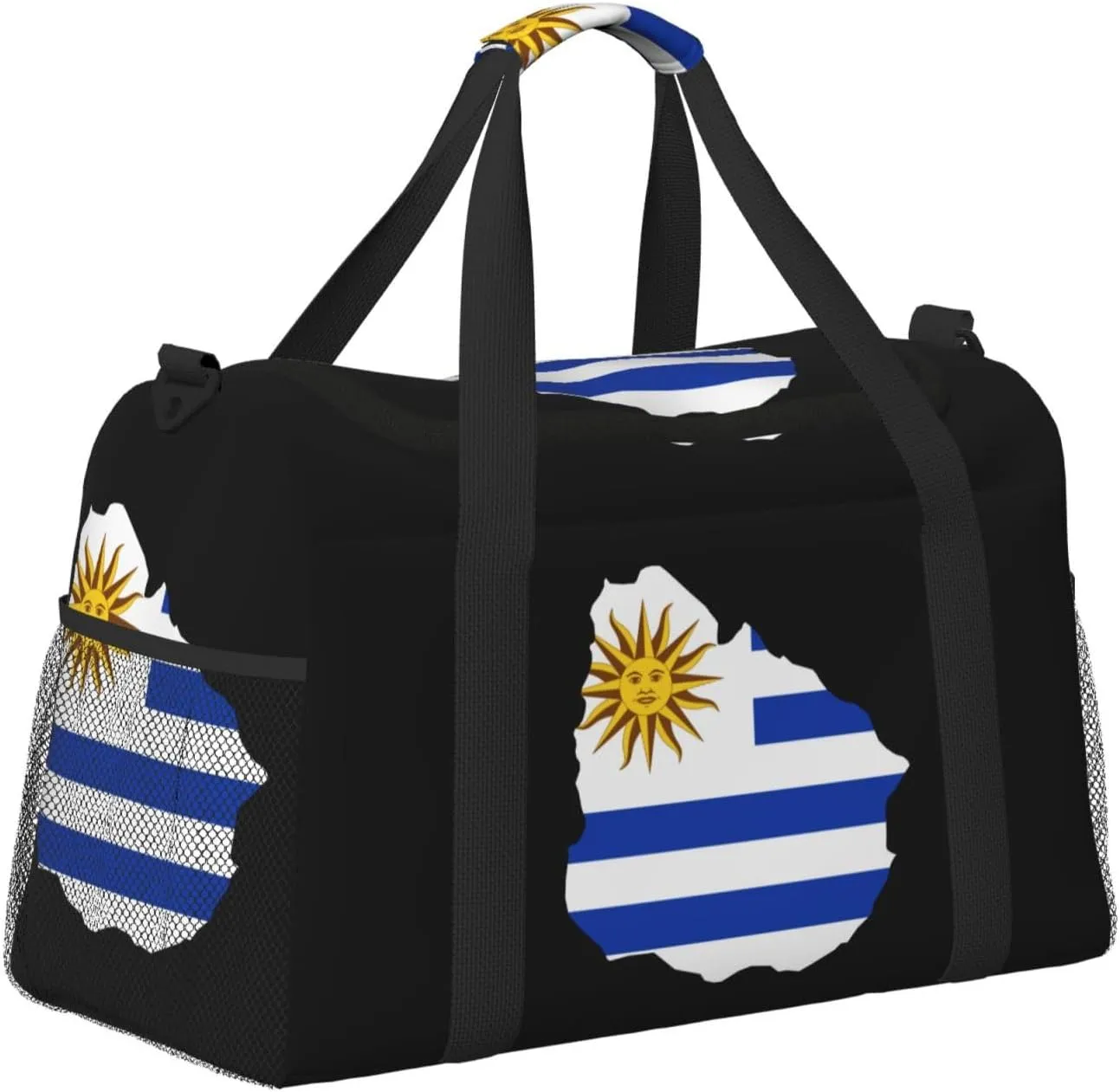 Flag Map Of Uruguay Travel Duffel Bag Large Foldable Waterproof Overnight Bag For Beach Swim Bags Pool Sports Gym