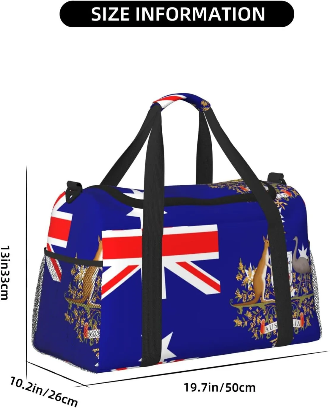 Flag Of Australia Travel Duffel Bag Large Foldable Waterproof Overnight Bag For Beach Swim Bags Pool Sports Gym