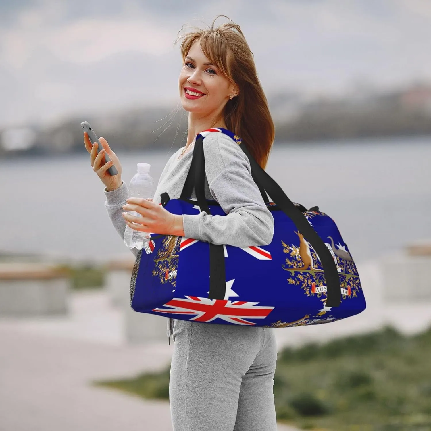 Flag Of Australia Travel Duffel Bag Large Foldable Waterproof Overnight Bag For Beach Swim Bags Pool Sports Gym