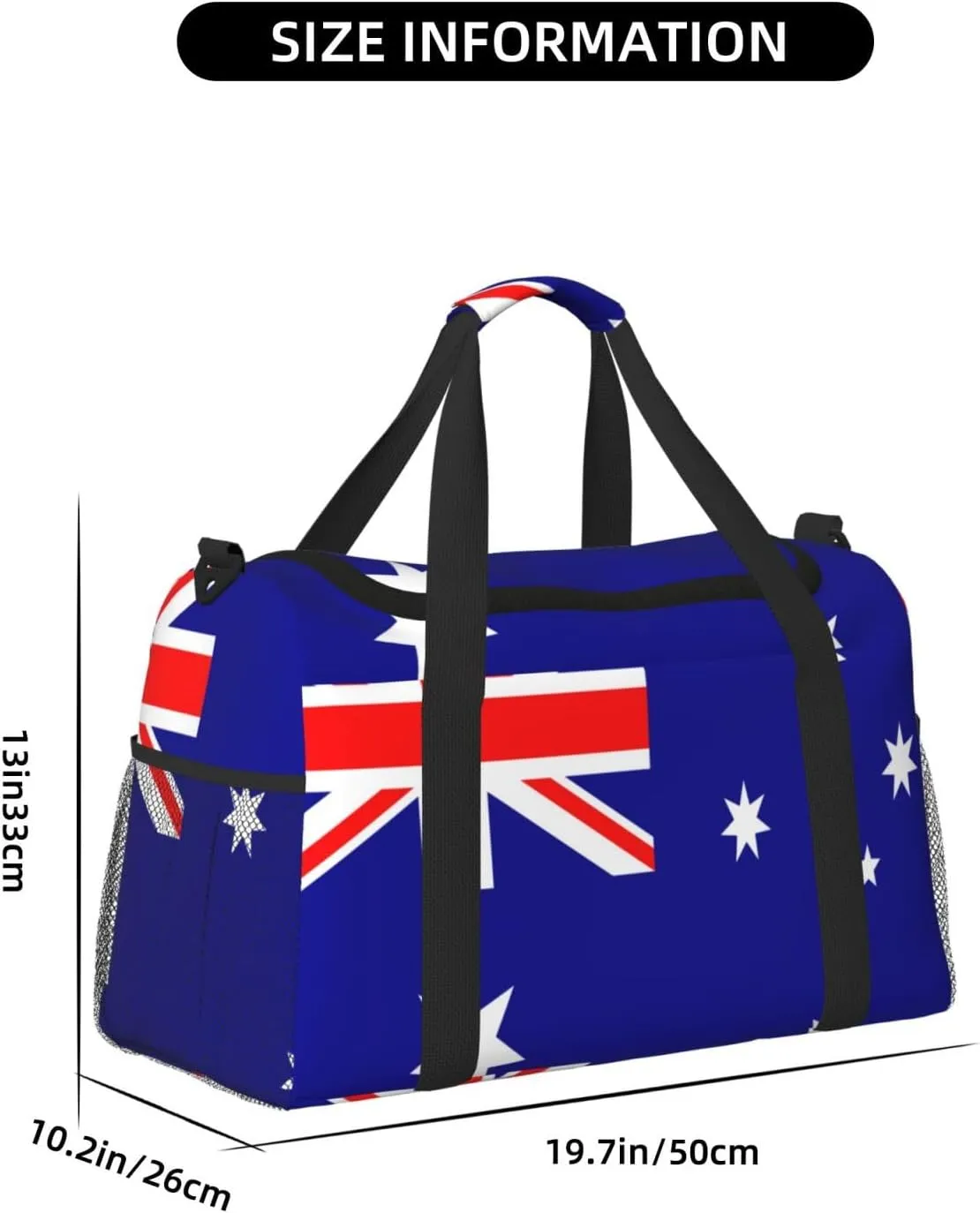 Flag Of Australia Travel Duffel Bag Large Foldable Waterproof Overnight Bag For Beach Swim Bags Pool Sports Gym