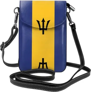 Flag of Barbados Printed Women's Crossbody Phone Bag - Perfect for Travel and Shopping