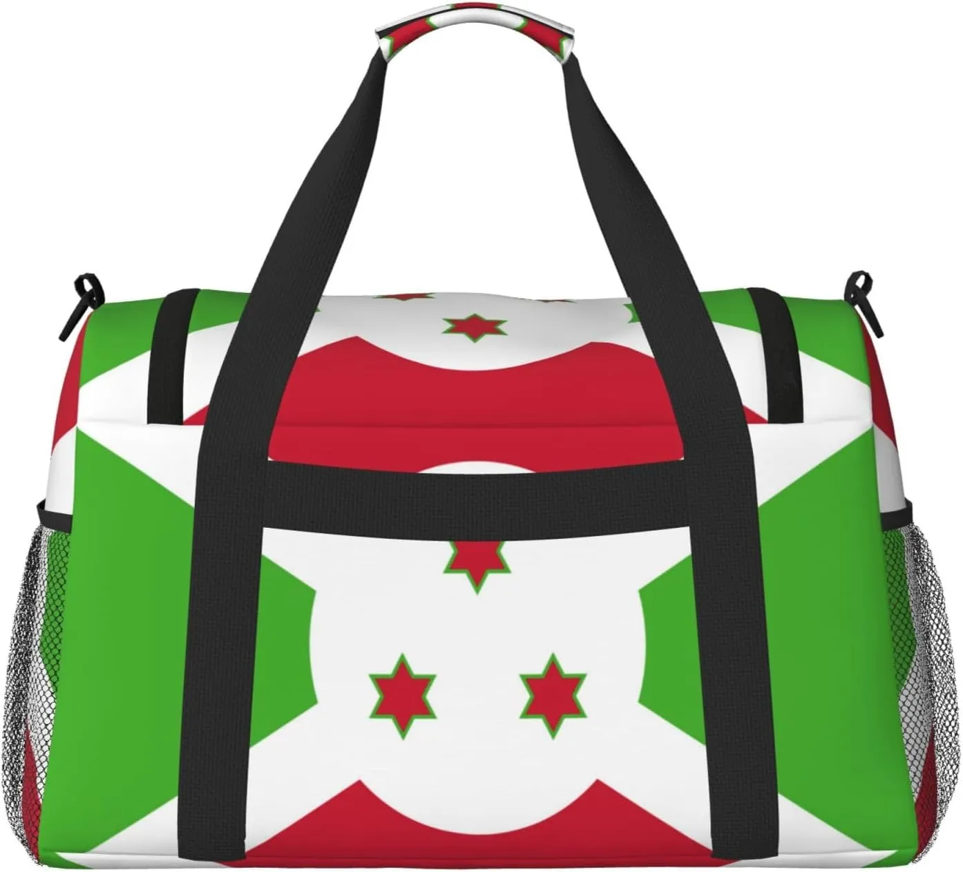 Flag Of Burundi Travel Duffel Bag Large Foldable Waterproof Overnight Bag For Beach Swim Bags Pool Sports Gym