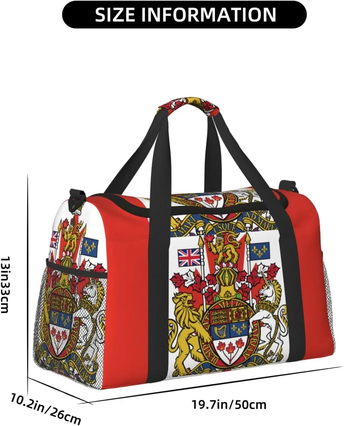Flag Of Canada Travel Duffel Bag Large Foldable Waterproof Overnight Bag For Beach Swim Bags Pool Sports Gym