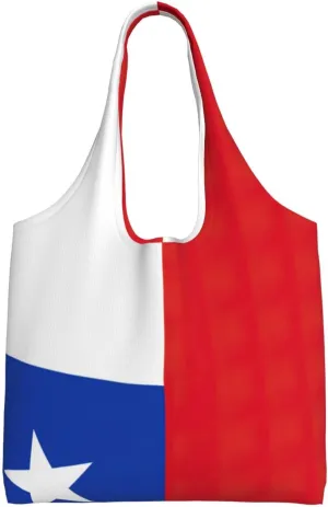 Flag of Chile Print Stylish and Spacious Single Shoulder Commuting Canvas Tote Bag for Work Travel