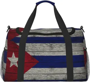 Flag Of Cuba Travel Duffel Bag Large Foldable Waterproof Overnight Bag For Beach Swim Bags Pool Sports Gym