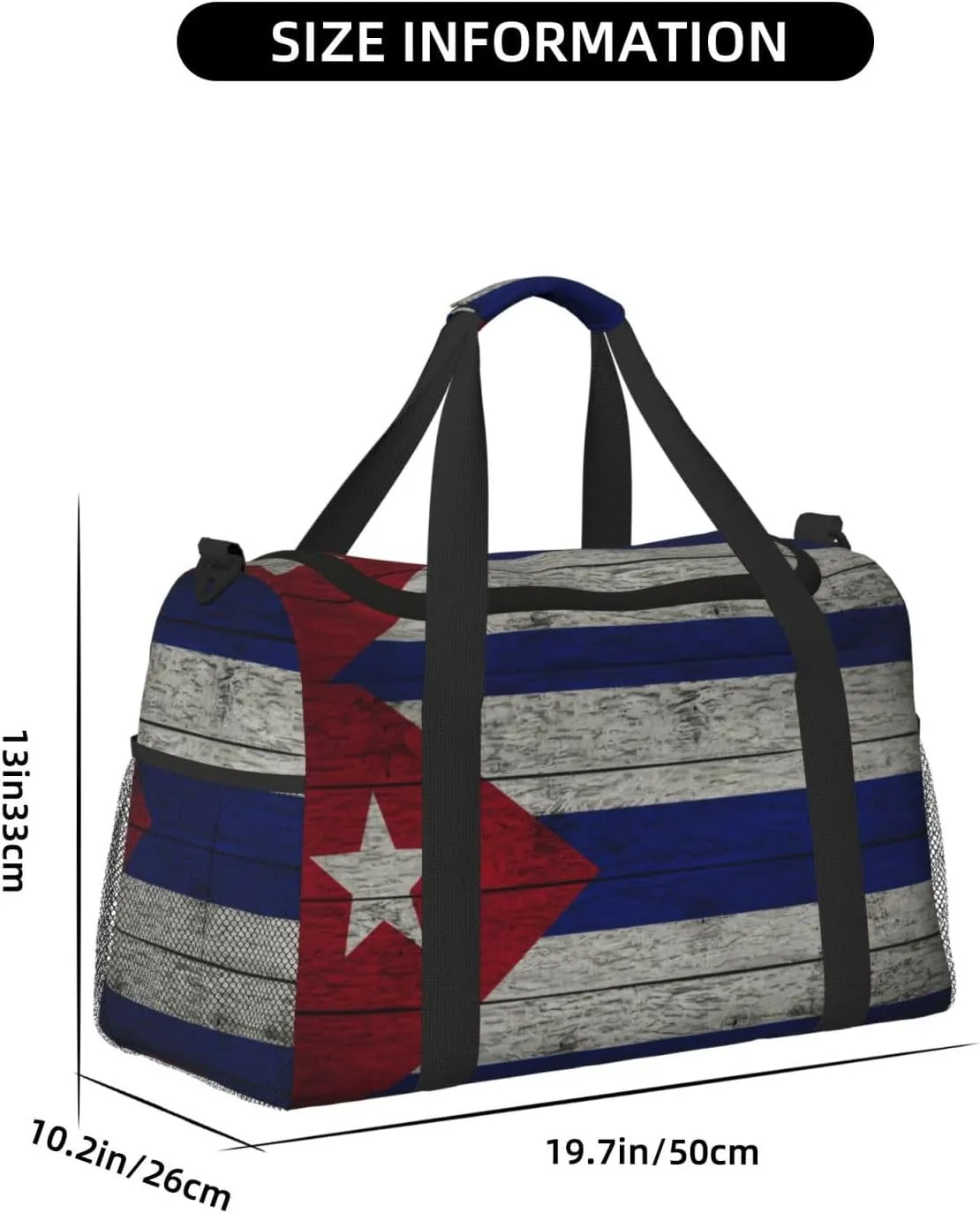 Flag Of Cuba Travel Duffel Bag Large Foldable Waterproof Overnight Bag For Beach Swim Bags Pool Sports Gym