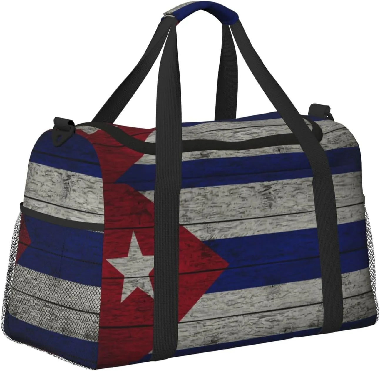 Flag Of Cuba Travel Duffel Bag Large Foldable Waterproof Overnight Bag For Beach Swim Bags Pool Sports Gym