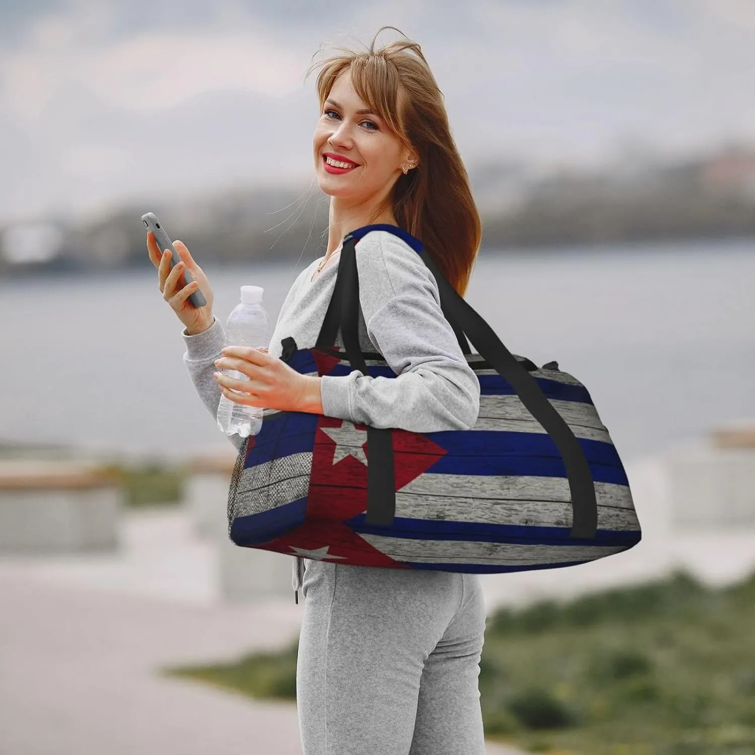 Flag Of Cuba Travel Duffel Bag Large Foldable Waterproof Overnight Bag For Beach Swim Bags Pool Sports Gym